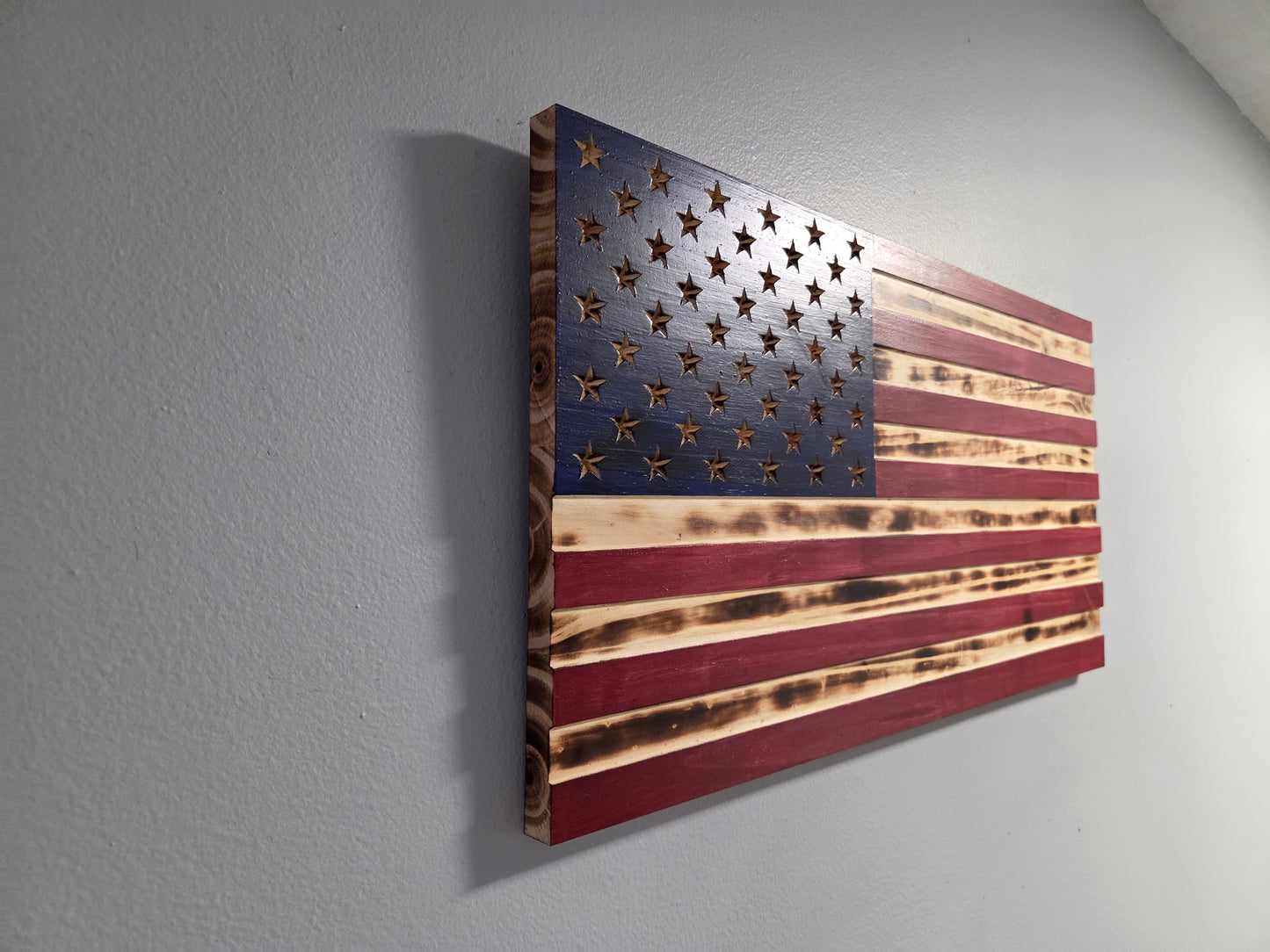 Artisan Crafted Wooden American Flag