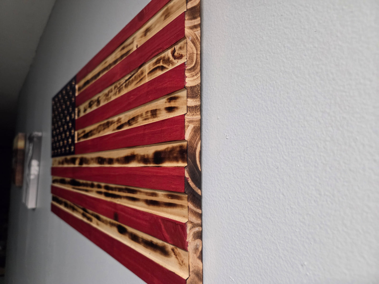 Artisan Crafted Wooden American Flag