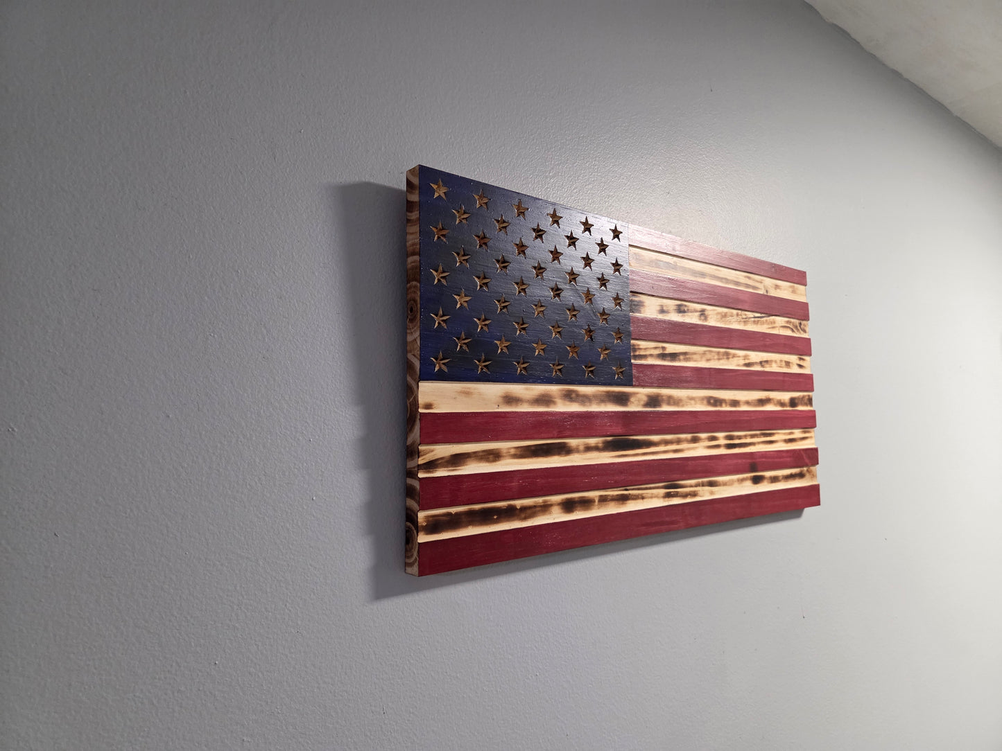 Artisan Crafted Wooden American Flag